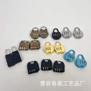 Mini <b>Padlock</b> Combination Lock Stainless Steel Titanium Alloy Rectangular For Gift Box Storage Wooden Door Key Unlocking Style 1 - Product Image 1