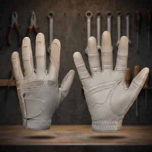 Sheepskin Golf <b>Gloves</b> <b>Fingerless</b> UV Protective Breathable Grip <b>Gloves</b> for <b>Men</b> Outdoor Sports Fishing Cycling Training Summer - Product Image 2