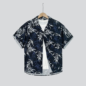 Camisa Floral de Cinco Botones con Cuello Cubano Estilo Hawaiano, Holgada y Brillante, para Hombre y <span class=keywords><strong>Mujer</strong></span> - Product Image 4