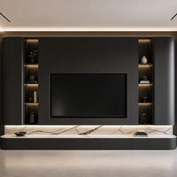 Meuble TV moderne en bois, console multimédia, centre de divertissement avec rangement personnalisé pour salon, mobilier contemporain pour la maison américaine