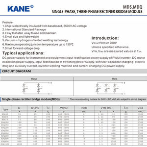 Module <span class=keywords><strong>de</strong></span> redressement à diodes à <span class=keywords><strong>pont</strong></span> monophasé CA/CC haute puissance KANE MDQ300A 1600V SCR pour la transformation <span class=keywords><strong>de</strong></span> puissance des chargeurs CC - Product Image 3