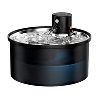 Distributeur d'eau intelligent et élégant pour chat et chien, alimenté par batterie, en acier inoxydable, étanche IPX7, capacité de 3,2 L
