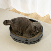 Gratte-chat rond pliable durable avec feutre de sisal en papier ondulé fabriqué à partir de matériaux recyclables avec boule