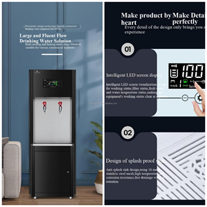 स्टेनलेस स्टील पानी कूलर पीने के फव्वारे डिस्पेंसर निस्पंदन 220v 32l टैंक क्षमता गर्म ठंडा वितरण - Product Image 2