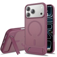 Étui magnétique pour iPhone 18 17 16 Pro Max, anti-chute, toucher doux, béquille pliable, protection magnétique puissante, antichoc