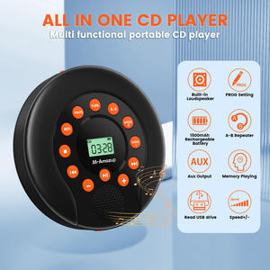 Reproductor de CD portátil personal, ajuste de velocidad con repetición A/B, altavoz incorporado, reproducción USB, recargable de 1500 mAh, para coche, hogar y aprendizaje. - Product Image 4