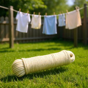 Lot de 3 cordes à linge torsadées naturelles pour usage extérieur - Product Image 3