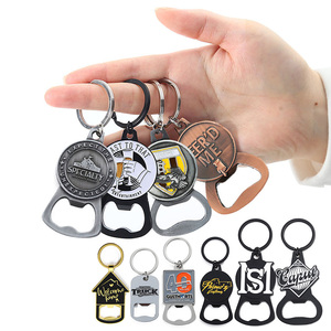 Hot Bar bia mở chai Keychain màu đen cổ bạc Logo tùy chỉnh mở chai 2D 3D men Kẽm hợp kim kim loại mở chai - Product Image 1