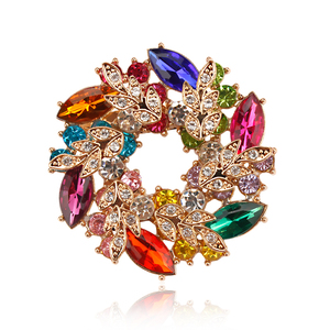 Luxury Fashion Suit Collar <strong>Brooch</strong> Pin Crystal Diamante Floral Garland Flower <strong>Brooches</strong> for Women or Wedding Decoration Jewelry - Product Image 2