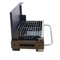Barbecue portable multifonctionnel en acier pour extérieur, coupe-vent, pliable, au charbon de bois, style grotte, pour usage domestique