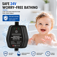Pompa Booster Air Mini Rumah Tangga DC24V 100W Pompa Tekanan Otomatis untuk Pemanas Air Shower Keran Dapur Tekanan Air Rendah