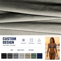 Tela de Tricot de Poliéster y Spandex de Alta Calidad, Suave, de Secado Rápido, Tejido Elástico para Trajes de Baño