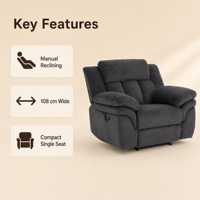 Fauteuil inclinable manuel, canapé simple rembourré de 108 cm de large