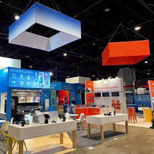 Estructura Plegable <span class=keywords><strong>de</strong></span> Fondo <span class=keywords><strong>de</strong></span> Tela Tensada para Exhibición <span class=keywords><strong>de</strong></span> Anillos Colgantes Publicitarios en Stand <span class=keywords><strong>de</strong></span> Techo para <span class=keywords><strong>Ferias</strong></span> Comerciales Softsign SSDHR01 - Product Image 2