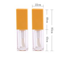 Tubes de brillant à lèvres cosmétiques vides en plastique vert, jaune, rose, blanc, 5 ml, avec grande brosse, couleur personnalisée