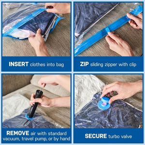 Eco-Friendly Waterproof Durable Lightweight <b>Vacuum</b> Storage <b>Bag</b> 1 Hand Pump Flexible Space-Saving for Comforters Clothing - Product Image 5