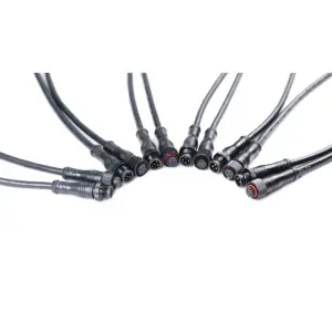 एलईडी प्रकाश स्ट्रिप्स पुरुष महिला कनेक्टर्स में 3 पिन निविड़ अंधकार कनेक्टर केबल काले-