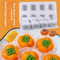 Cetakan Silikon Kue Mousse Persik Mangga Nanas Ceri Apel Puding Buah Es Krim DIY Rumahan Kemasan Opp Food Grade Tahan Panas