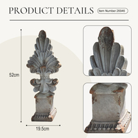 Ornamen Bentuk Daun Ranunculus Vintage Grosir, Replika Magnesia, Detail Elegan, Kerajinan Kolom Arsitektur Klasik