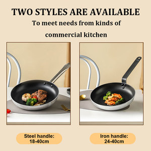 WINNERS Utensilios de cocina comerciales 20cm 30cm 40cm Sartén de aluminio de doble fondo Sartén antiadherente Sartén con mango largo - Product Image 6