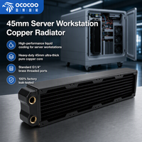 Radiateur en cuivre OCOCOO CRD32T, épaisseur 45 mm, 9 canaux, 362 mm de long, ailettes ondulées haute densité, testé en usine, refroidissement liquide pour serveur
