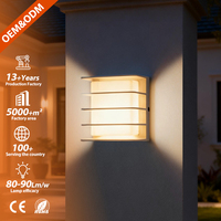Appliques murales LED extérieures modernes, sûres, fiables, blanc chaud, pour jardin, villa, maison, IP65, étanches, en alliage d'aluminium, PC