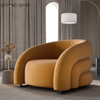 Vente chaude Moderne Fauteuil Rembourré Fauteuil De Salon De Luxe Relaxant Canapé Simple Accent Fauteuils Pour Le Salon