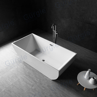 Baignoire autoportante en acrylique Gurgle au design minimaliste moderne, esthétique, avec un design profilé et une finition polie, idéale pour la décoration intérieure