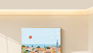 Stampa su tela ispirata a <span class=keywords><strong>Matisse</strong></span>: Arte murale con porta costiera, scena mediterranea da spiaggia, decorazione moderna per soggiorno e camera da letto - Product Image 2