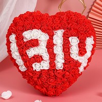 Nouveauté Romantique : Bouquet de Roses Éternelles en Mousse PE, Fleurs Artificielles Fait Main en Forme de Cœur pour Remise de Diplôme et Saint-Valentin