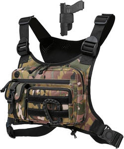 Échantillon gratuit, logo personnalisé, sac tactique utilitaire noir à bandoulière, sac de poitrine tactique pour homme - Product Image 1