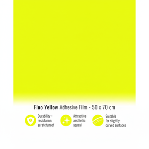 Pellicola Protettiva Autoadesiva Giallo Fluorescente 50 x 70 cm in Vinile PET per Protezione Carrozzeria Modello - Product Image 1
