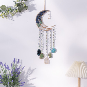 HZ Dreamer Handmade Gravel Agate Gemstone Art Style Home Hanging Decoration <strong>Jewelry</strong> Accessory Moon Dream Catcher Freeform Crystal - Product Image 3