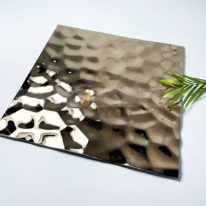LL251 304 316L Embossed Hammer Honeycomb Finish Rose Gold Color Stainless Steel <b>Sheet</b> for Elevator Decoration - Product Image 6