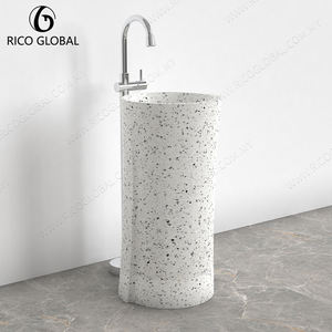 Lavabo Moderno de Pedestal Personalizable, Cuadrado/Redondo, de Terrazo, Porcelana, Mármol, Independiente, Ovalado, para Baños de Hoteles - Product Image 2