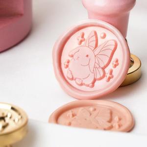 Têtes de tampons à cire de la série Animaux Mignons, rondes en laiton, thème animalier, pour la décoration de journaux - Product Image 1