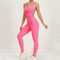 Combinaison de yoga une pièce ajustable à bretelles croisées, combinaison de danse moulante pour femmes, idéale pour le sport et le fitness