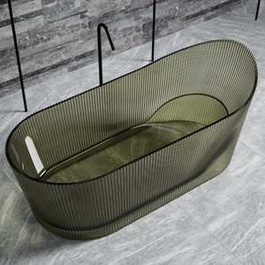 <span class=keywords><strong>Ambra</strong></span> colore poliestere trasparente vasca da bagno in resina pura colata ammollo vasca da bagno in resina trasparente trasparente trasparente vasca da bagno solida superficie trasparente - Product Image 5