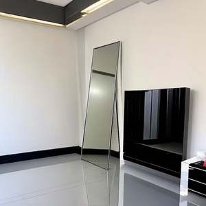 Wholesale Luxury <b>Full</b>-<b>Length</b> Dressing Floor <b>Mirror</b> Black Metal Framed Bedroom <b>Mirror</b> Contemporary Design for Any Occasion - Product Image 4