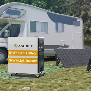 Asgoft 3kw 6kwh 25.6v 235ah Home Safe Speicher batterie Tragbares Ladegerät All-in-One-Solargenerator