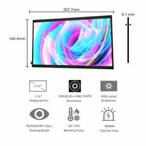 Pantalla LCD TFT de 11.6 Pulgadas, Resolución 1920x1080, Brillo de 1000cd/m², Módulo de Pantalla LED - Product Image 1