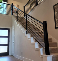 Système modulaire de garde-corps vertical en aluminium thermolaqué noir pour balcon, terrasse, escalier, projet de villa
