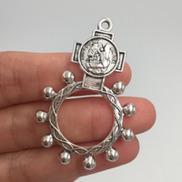 32x48mm St. Michael Catholique Métal Chapelet Vintage Anneau pour Payer