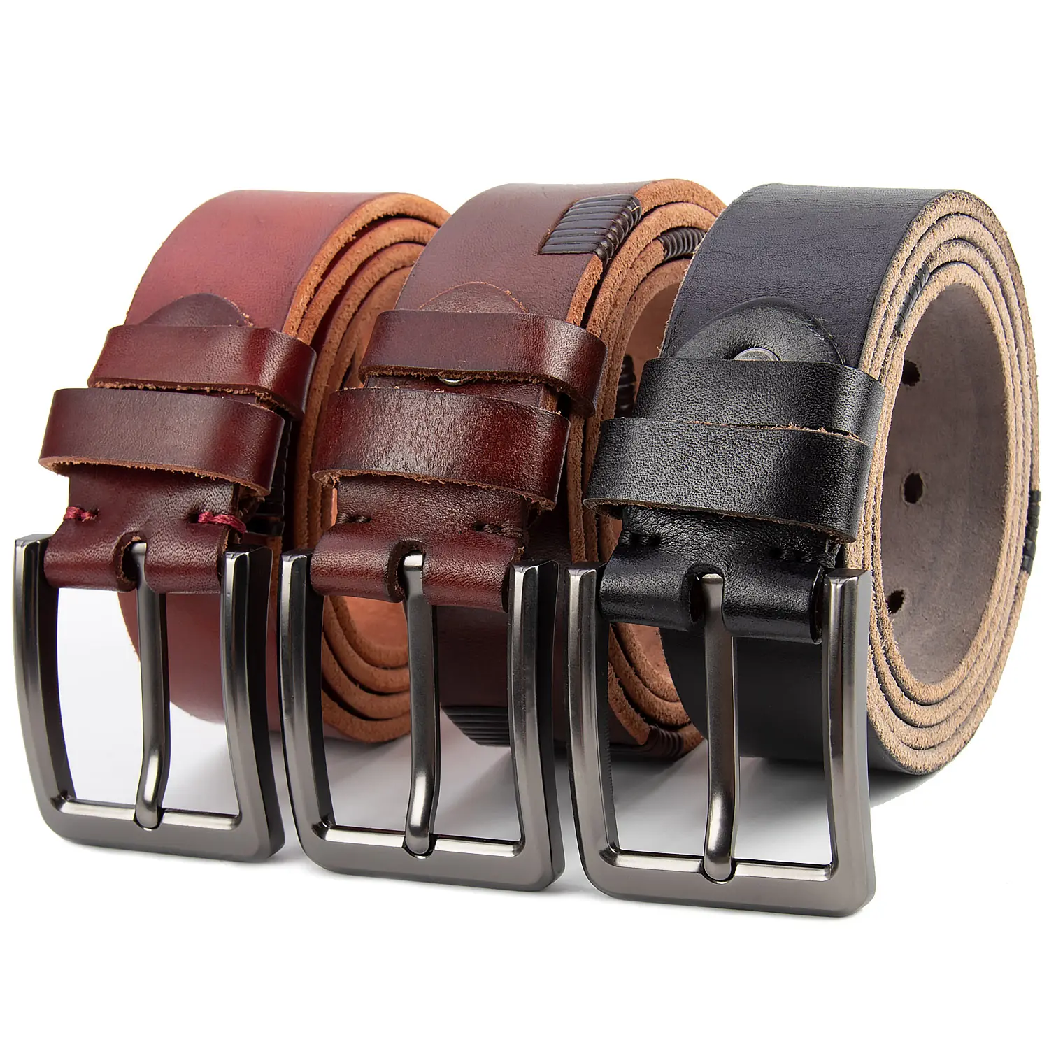 Luxury Senior Designer Men's Leather Belts Are Specially Made for Old Wandering Style Men's High-Quality Leather Belts