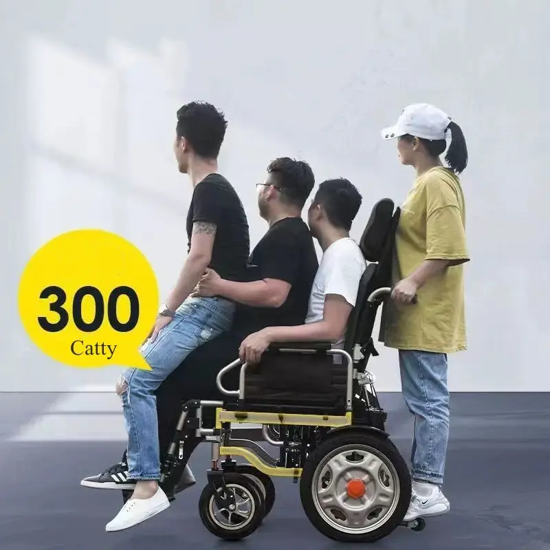Kursi roda listrik untuk orang berat badan, kursi roda besar berkualitas tinggi untuk orang tua cacat dengan sandaran tangan yang dapat disesuaikan