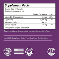 Complément en capsules Myo-Inositol Plus D-Chiro Inositol OEM ODM pour favoriser l'équilibre hormonal et soutenir l'absorption de l'inositol