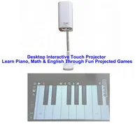 Proyektor Sentuh Interaktif Portabel Desktop 3D Resolusi 1080P Permainan Edukasi untuk Belajar Piano Matematika Bahasa Inggris (Anak-anak CRT)
