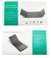 Clavier magique pliable Fteda Mini BT 3.0/5.1 pour téléphone et tablette, pavé tactile, ultra-fin, portable, 61 %, sans fil, rétroéclairage RGB, mécanique, en stock