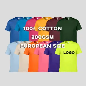 T-shirt in cotone 100 stile europeo t-shirt personalizzata da 200g t-shirt in cotone bianco pour hommes