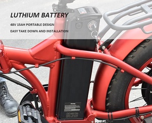 <span class=keywords><strong>Bicicleta</strong></span> Eléctrica Plegable de 20 Pulgadas, 48V 1000w, con Neumáticos Gruesos para Playa y Nieve, Ideal para Entrega de Carga - Product Image 3